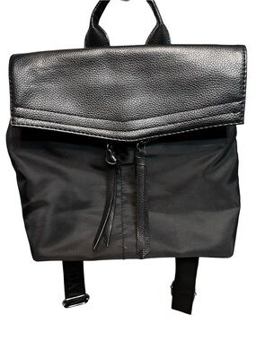 Botkier Black Pebbled Faux Leather Mini Backpack Purse Straps Boho Chic